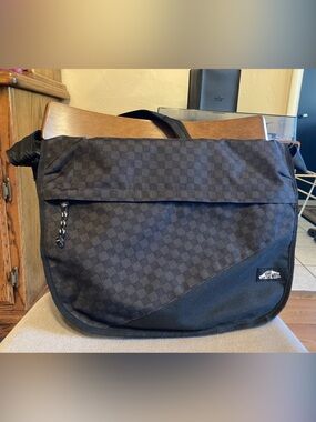 Vans Grey/Black Checkered Messenger Bag Backpack